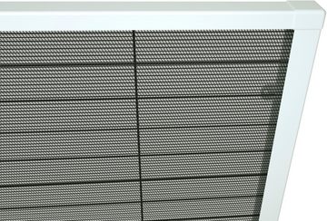 Insektenschutzrollo für Dachfenster, hecht international, transparent, verschraubt, weiß/schwarz, BxH: 110x160 cm