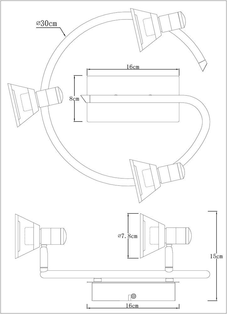 GLOBO LIGHTING LED Deckenleuchte, LED-Leuchtmittel fest verbaut, Warmweiß, Deckenleuchte 3 Flammig Spotrondell schwenkbar Deckenlampe Chrom