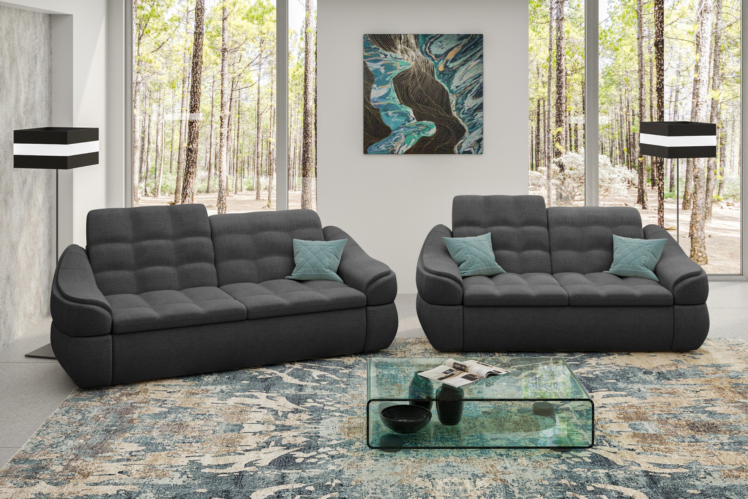 Stylefy Polstergarnitur Alisa, (Set (2-tlg), bestehend aus 2-Sitzer Sofa und 2,5-Sitzer Sofa, Modern Design, made in Europa | Couchgarnituren