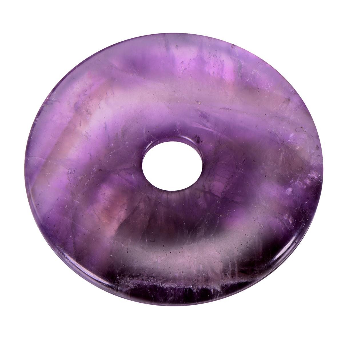 Morella Kette mit Anhänger Morella Damen Halskette 80 cm mit Donut Edelstein Anhänger (1-tlg), Damenkette mit Edelstein, Chakra, im Samtbeutel