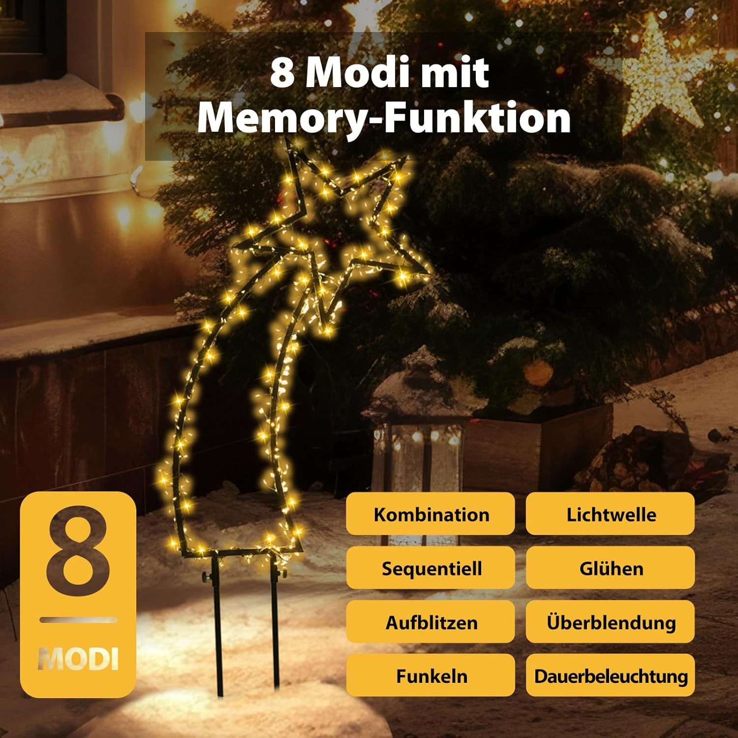 Salcar LED Stern LED Gartenstecker Sternschnuppe 1M 400 LED Weihnachtslicht günstig online kaufen