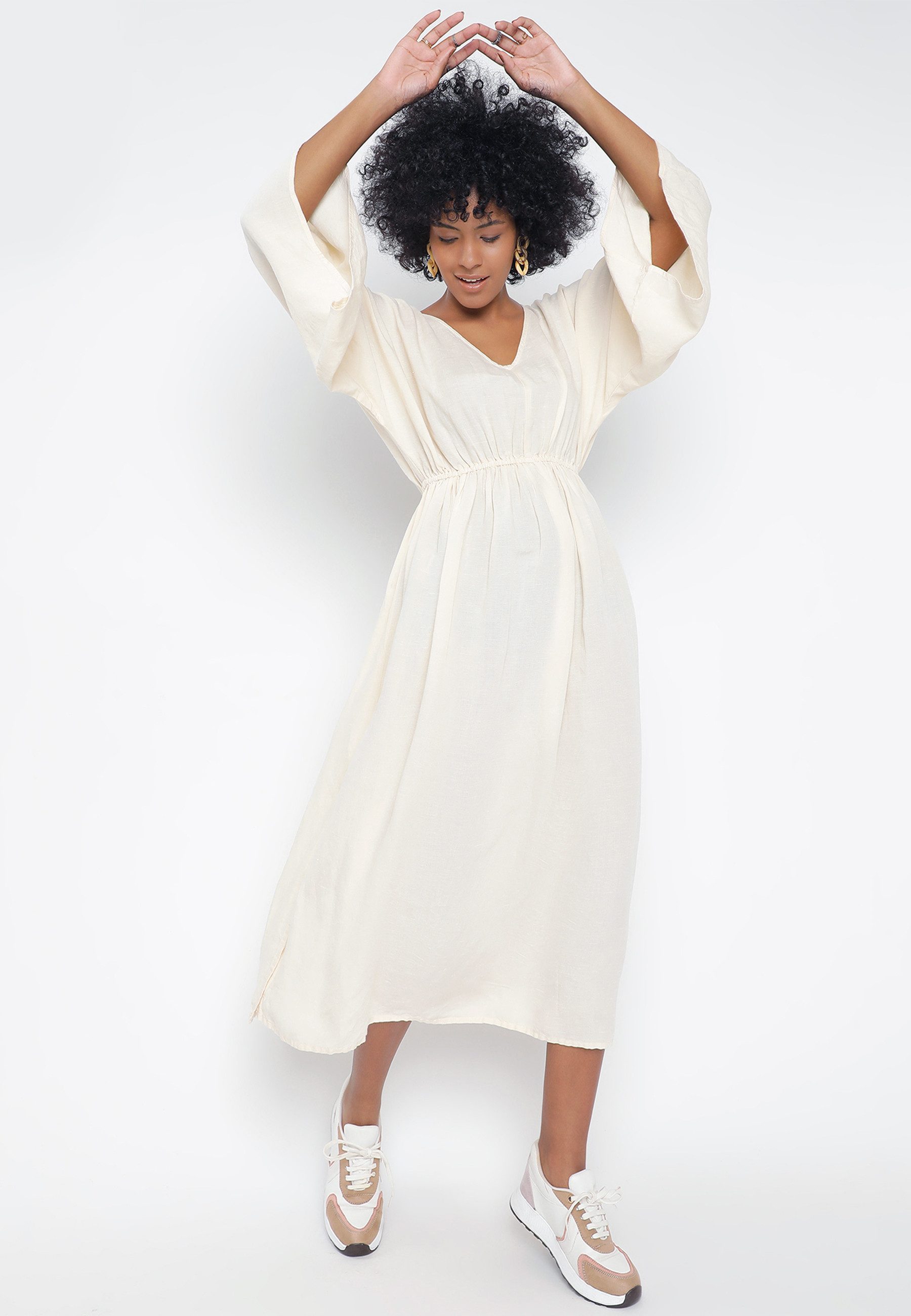 Sommerkleid Elegantes Sommerkleid - Leinen-Kleid
