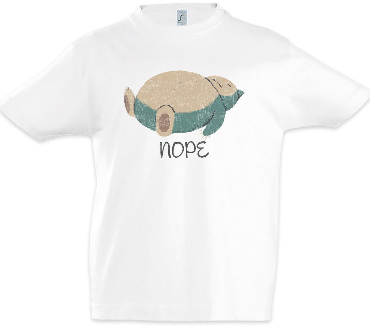 Print-Shirt Nope Kinder T-Shirt Katzen Faul Schlafen Lazy Kater Katze Cat Siesta