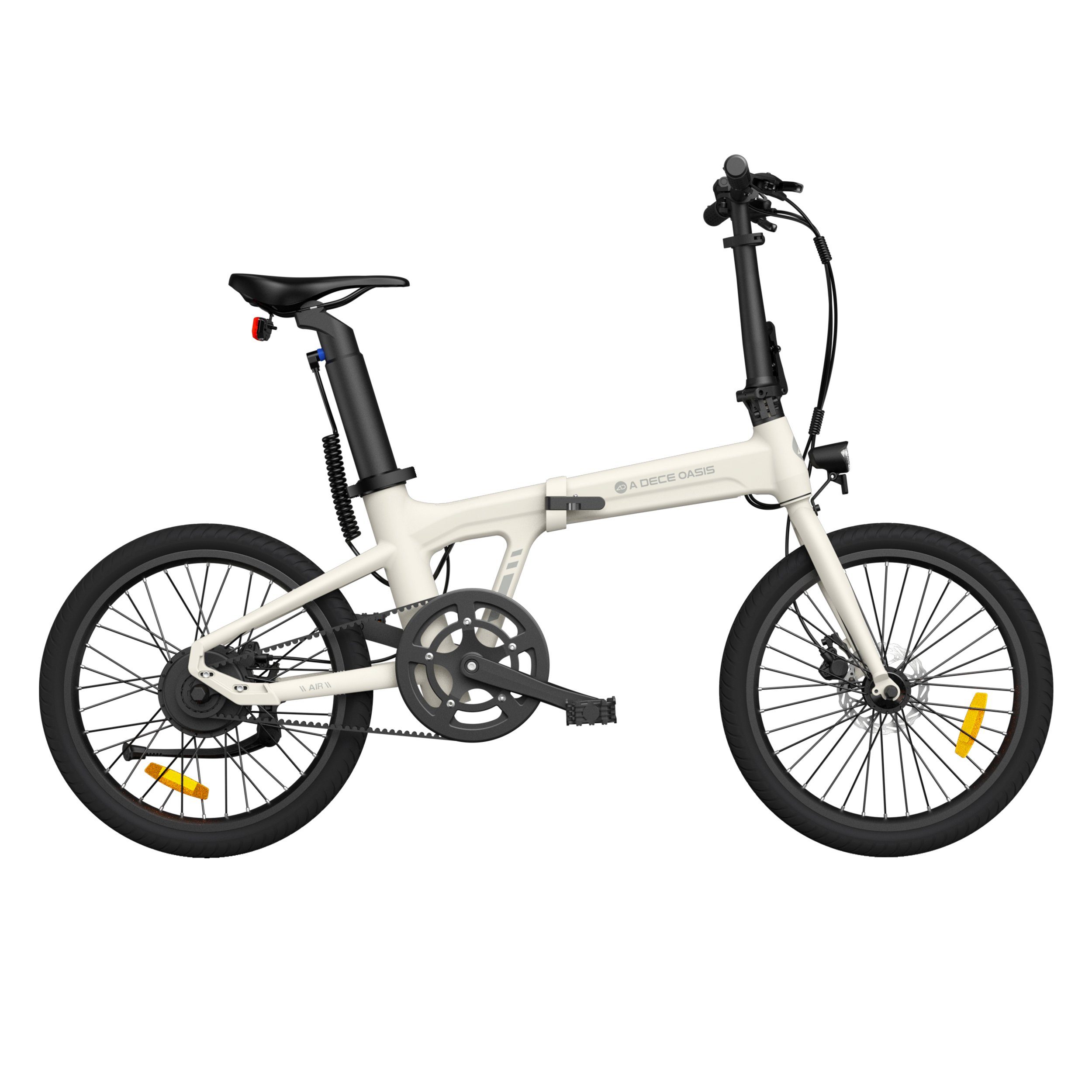 ADO E-Bike Air 20 Faltbares E-Fahrrad Revolution, Ultraleichtgewicht 17,5 KG, 1 Gang, Heckmotor, ebike Damen/Herren,Lampe Weiß