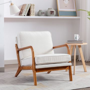 HAUSS SPLOE Sessel Fernsehsessel Polsterstuhl Freizeitstuhl Relaxsessel (Stuhlbein besteht aus Gummiholz), für Schlafzimmer, Büro, Wohnzimmer