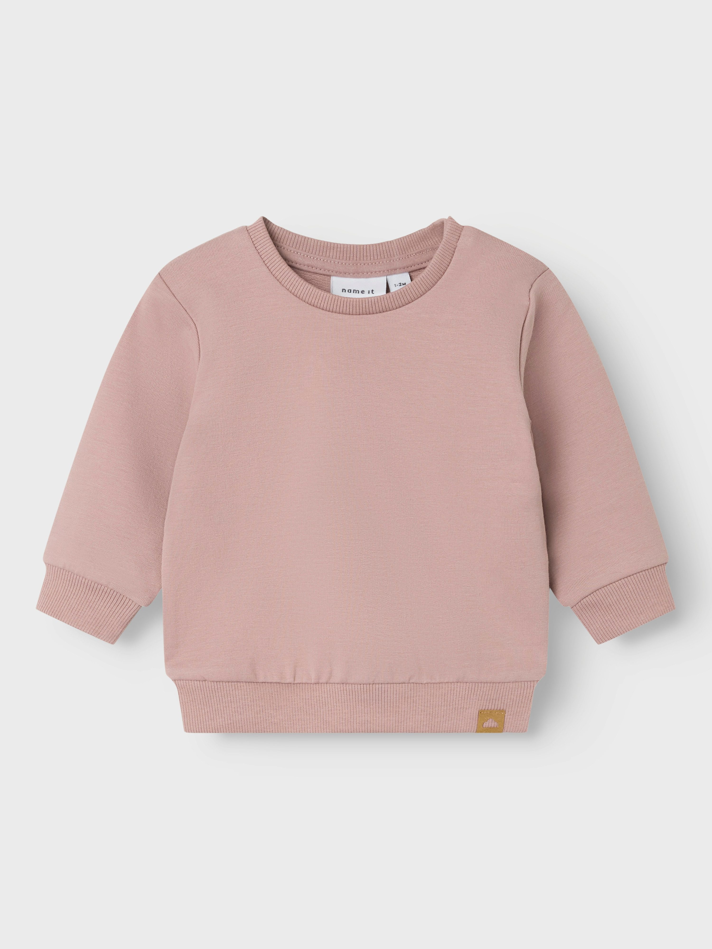 Name It Sweatshirt NBNTAKKI für Mädchen und Jungen mit Druckknopf und Stretch unifarben, casual, regular fit, Baumwollmix, Rundhals