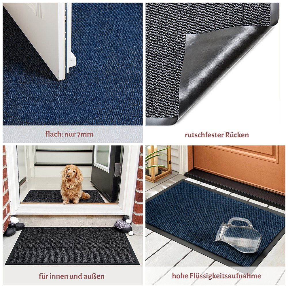 Fußmatte Rio, Carpet Diem,  geeignet Höhe: 7 und rechteckig, Außenbereich Grau Schmutzfangmatte, überdachten mm, für Innen
