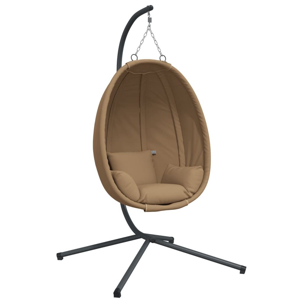 vidaXL Hollywoodschaukel Hängesessel Ei-Design mit Ständer Taupe Stoff und Stahl, 1 tlg.