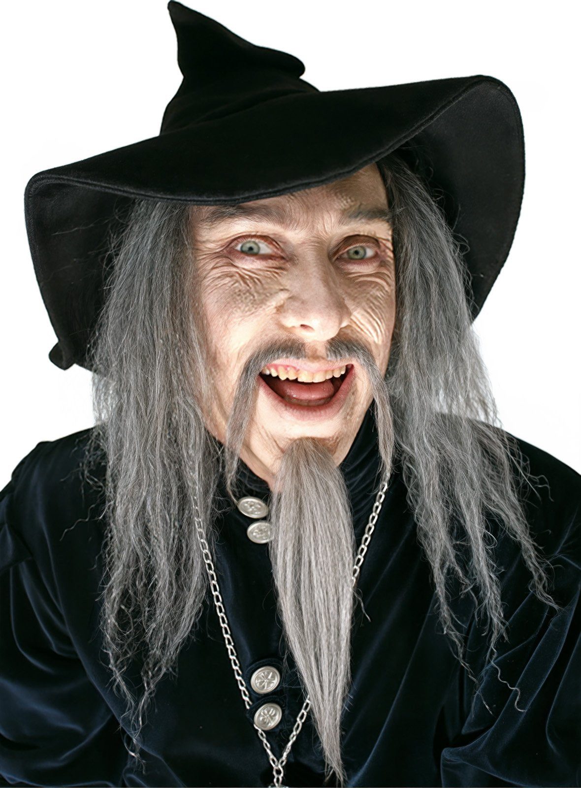 Maskworld Zauberer-Kostüm Kinnbart Galileo – 6 Farben, Professioneller Kinnbart aus Kunsthaar mit Echthaaranteil in Theaterqu