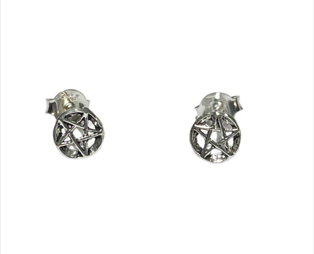 Paar Ohrstecker „SilverStar“ Pentagramm – 925er Silber – ca. 6 mm