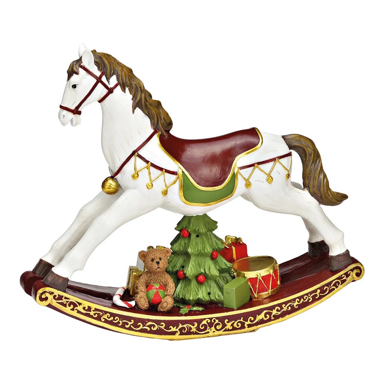 Interdesign24 Weihnachtsfigur Schaukelpferd, 30 cm Bunt