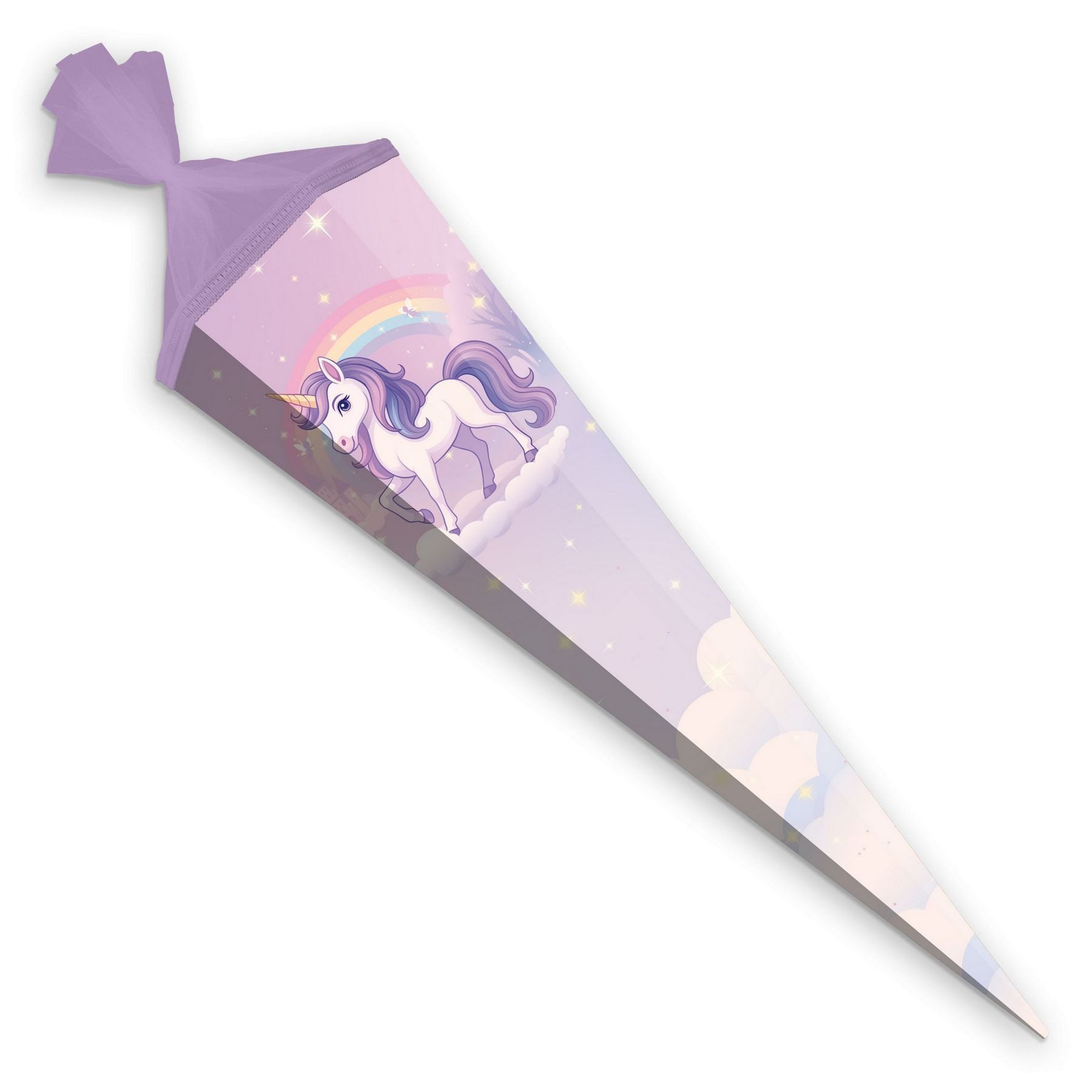 itenga Schultüte ITENGA Schultüte 85cm eckig Motiv EINHORN ZAUBERWOLKE Zuckertüte Tüllv