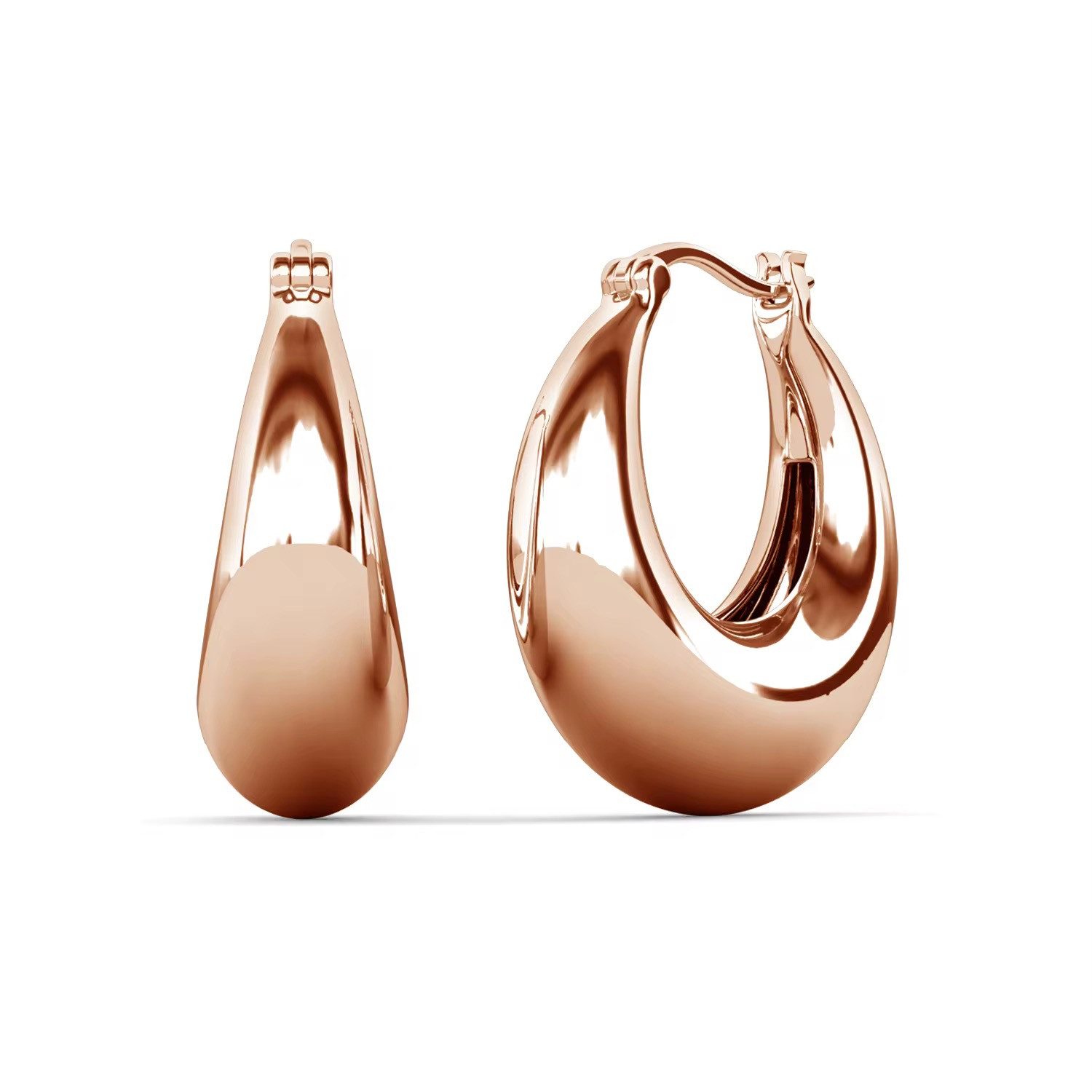 ROUGEMONT Paar Creolen Elegante Damen Creolen Klassischer Style 2,2cm Hochglanz-Finish Gold, Hypoallergen & Wasserfest