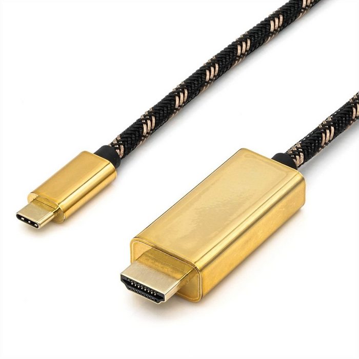 ROLINE GOLD USB Typ C - HDMI Adapterkabel ST/ST Audio- & Video-Adapter USB Typ C (USB-C) Männlich (Stecker) zu HDMI Typ A Männlich (Stecker) 200.0 cm