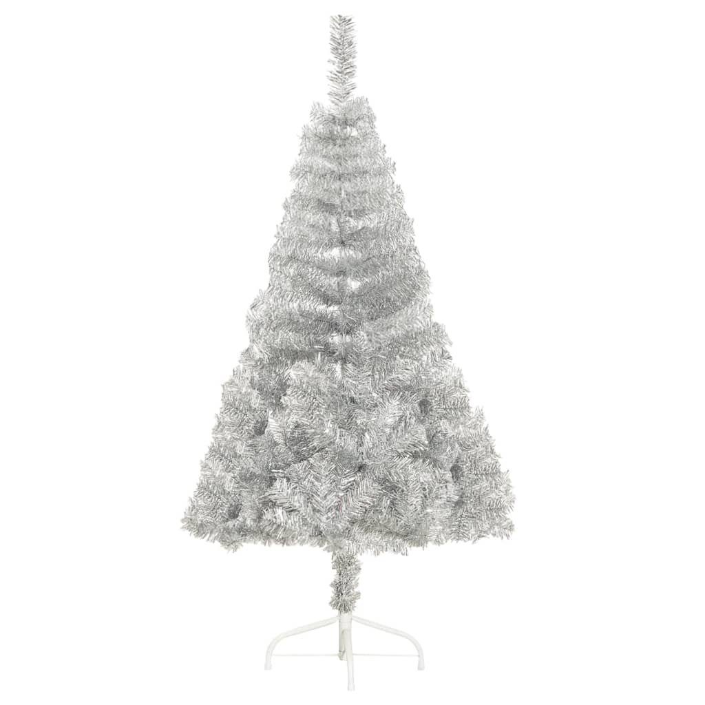 Ständer Halb-Weihnachtsbaum Weihnachtsbaum 150 Silber cm furnicato mit PET Künstlicher Künstlicher