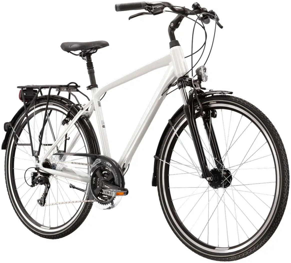 Kross Trekking Bike Trans 4.0 White, 21 gears, 21-speed Shimano ACERA T3000 derailleur, derailleur gears