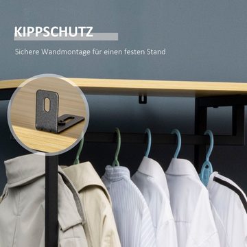 HOMCOM Garderobenständer Garderobe im Industriedesign 1 Schublade, 1 Kleiderstange, 4 Regale, (Set, 1 St., 1 x Garderobenständer), Höhe 180 cm