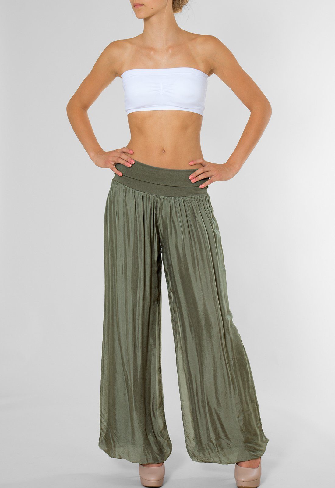 Caspar Palazzohose KHS010 elegante Damen Hose mit Seidenanteil Mit blickdic günstig online kaufen