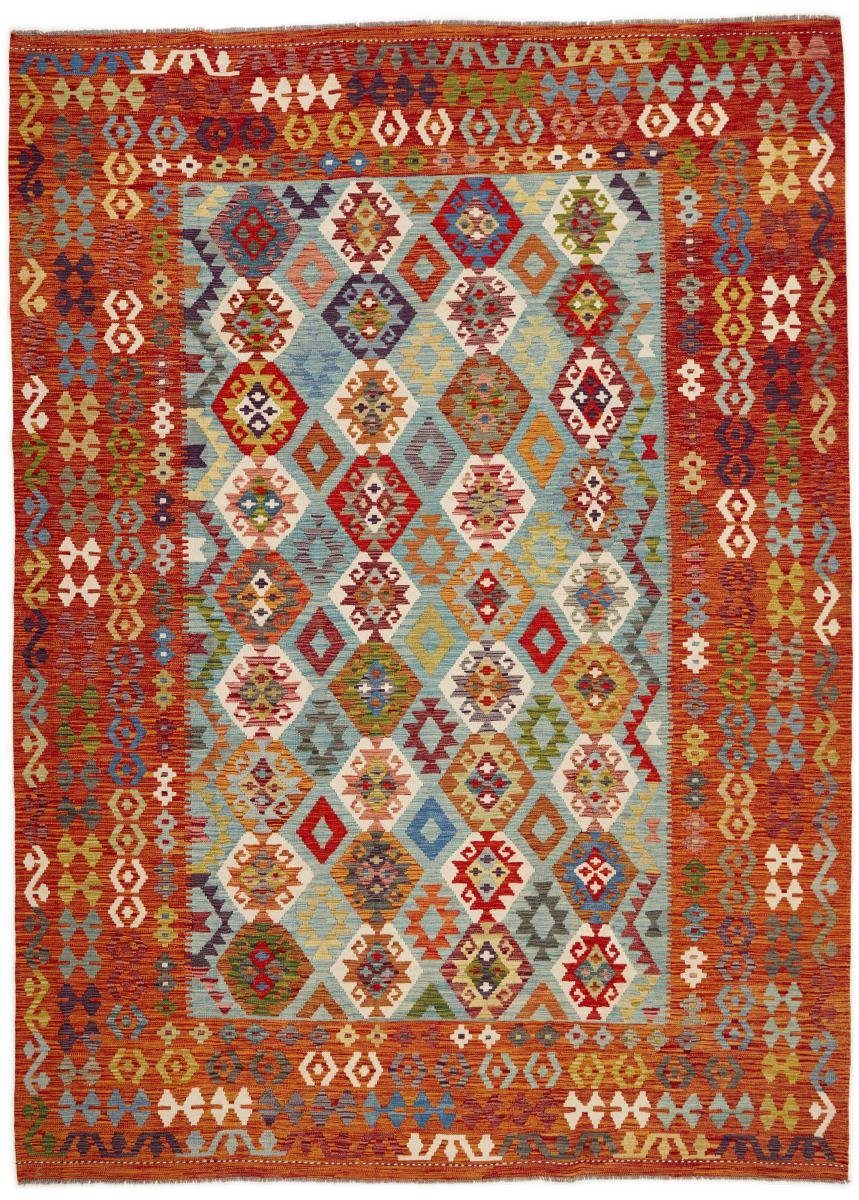 Orientteppich Kelim Afghan 257x351 Handgewebter Orientteppich, Nain Trading, rechteckig, Höhe: 3 mm