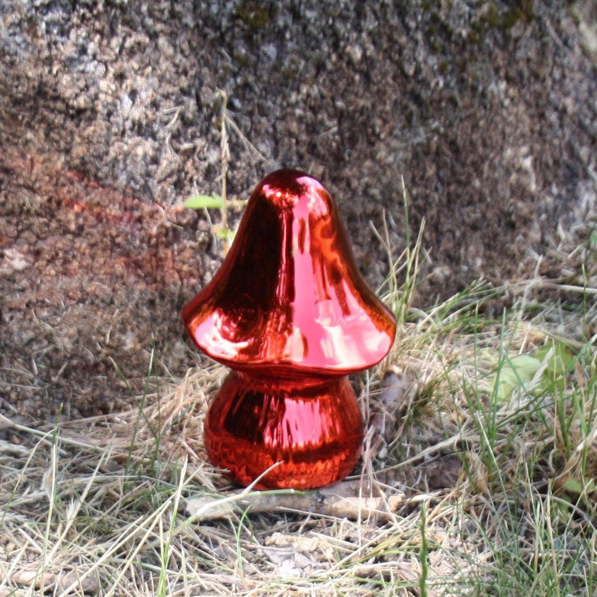 Dekofigur cm 15 440s 440s rot ca H glänzend Keramik-Pilz