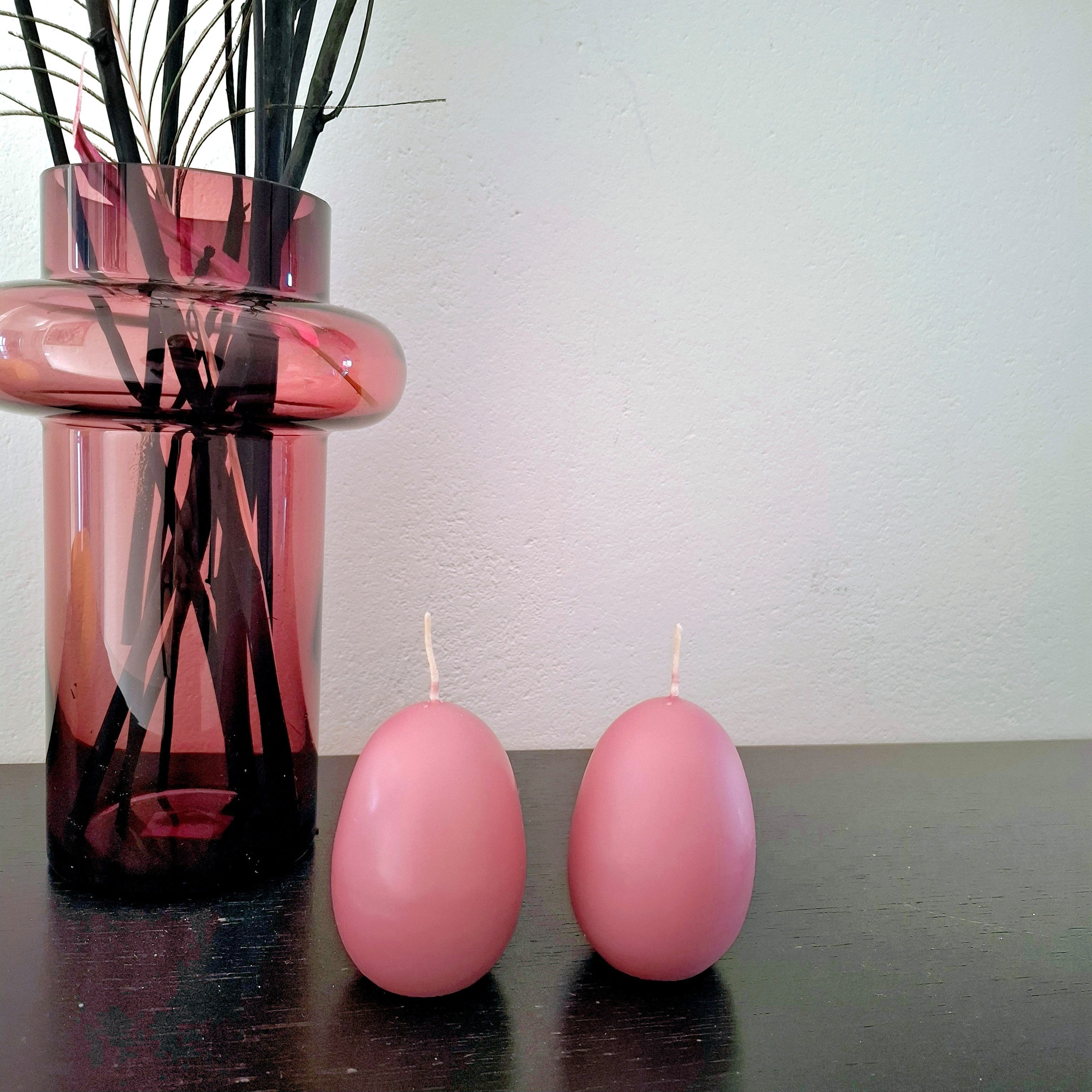 meytrade Formkerze Eikerzen im Set, Osterdeko für den Tisch, Osterkranz im Frühling (2-tlg), Qualitätskerzen mit langer Brenndauer