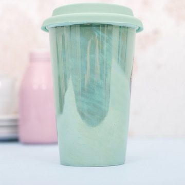 Pusheen Coffee-to-go-Becher Pusheen Travel - Keramikbecher mit Silikondeckel "Meerjungfrau", Keramik