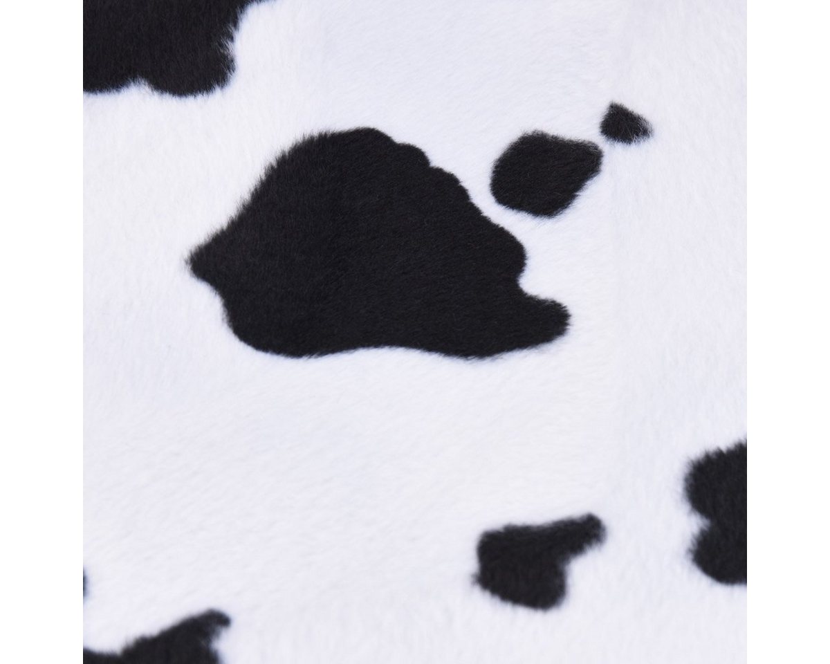 Thumbnail - SCHÖNER LEBEN. Stoff Velours Fellimitat Kunstfell Kuh weiß schwarz 1,5m Breite