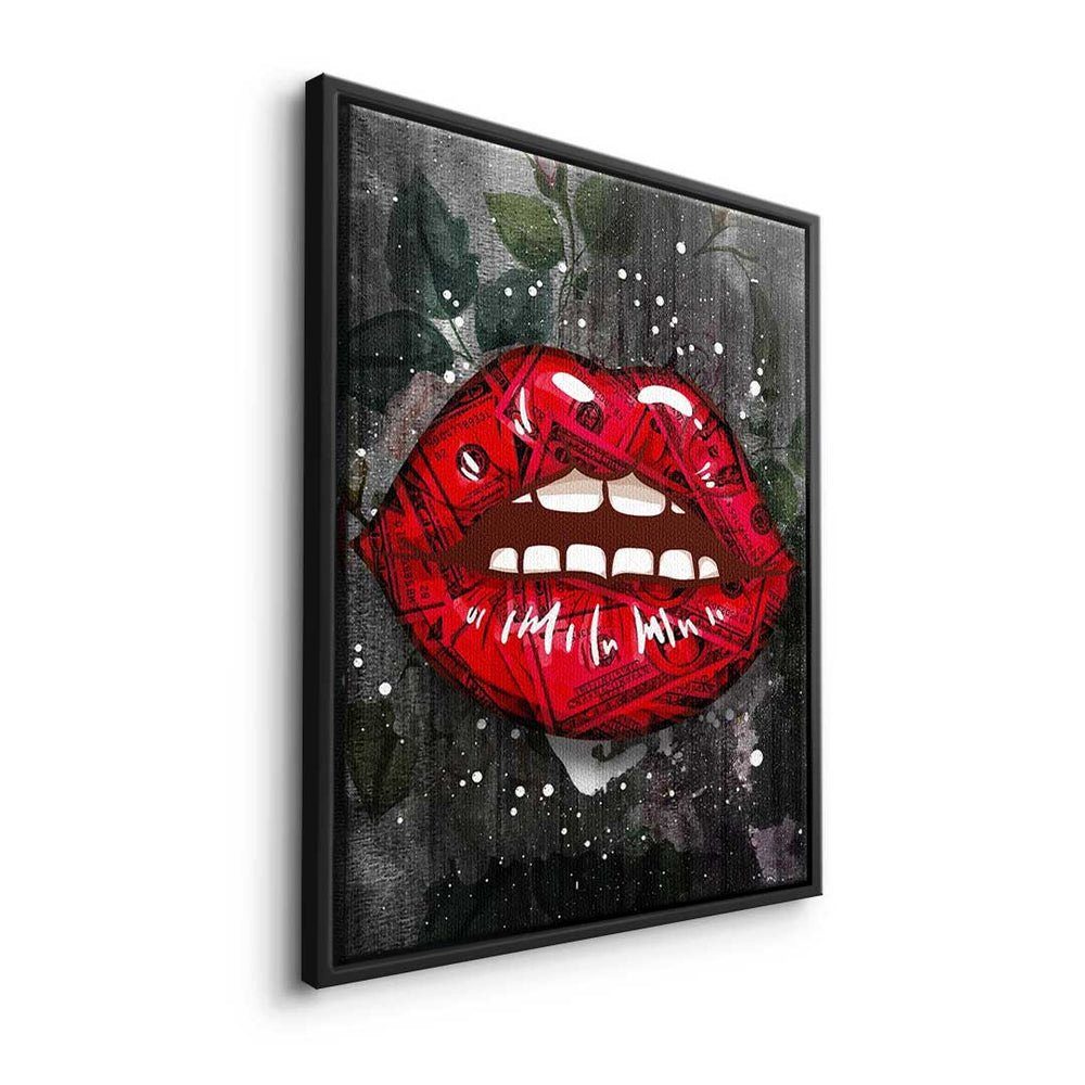 Pop Premium Kiss Geld Leinwandbild ohne - Rahmen - - - Erfolg Leinwandbild, Modern Art DOTCOMCANVAS®