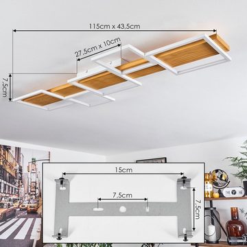 hofstein Deckenleuchte »Palermo« moderne Deckenlampe aus Metall/Holz/Kunststoff in Weiß