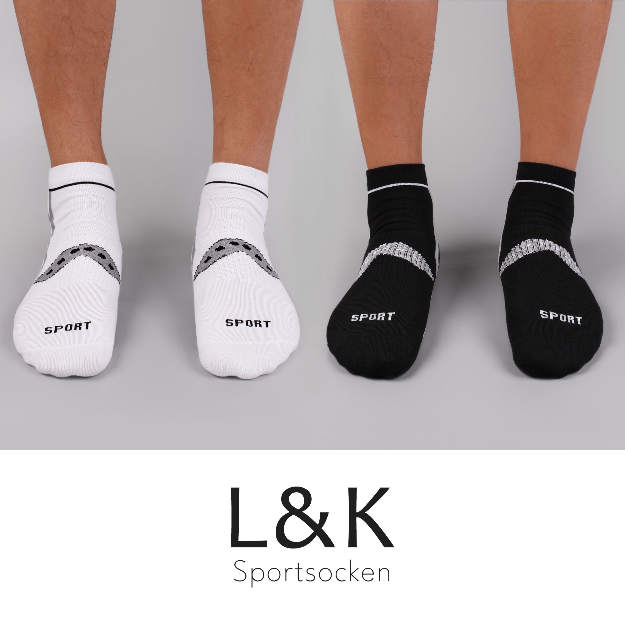 Herren Socken aus L&K Baumwolle Sportsocken 2303 (10er-Pack) Sneaker 2327