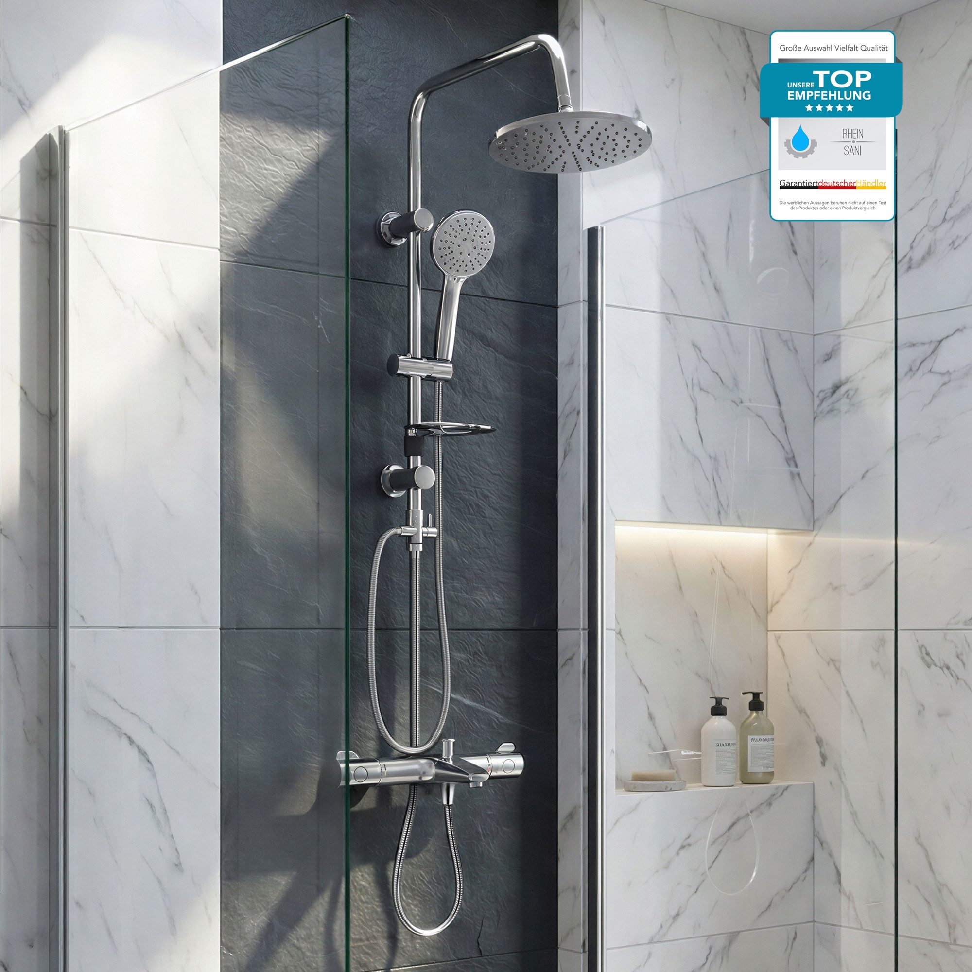 Grohe Duscharmatur Grohtherm 800 Set mit Thermostat Wannenarmatur chrom Dus günstig online kaufen