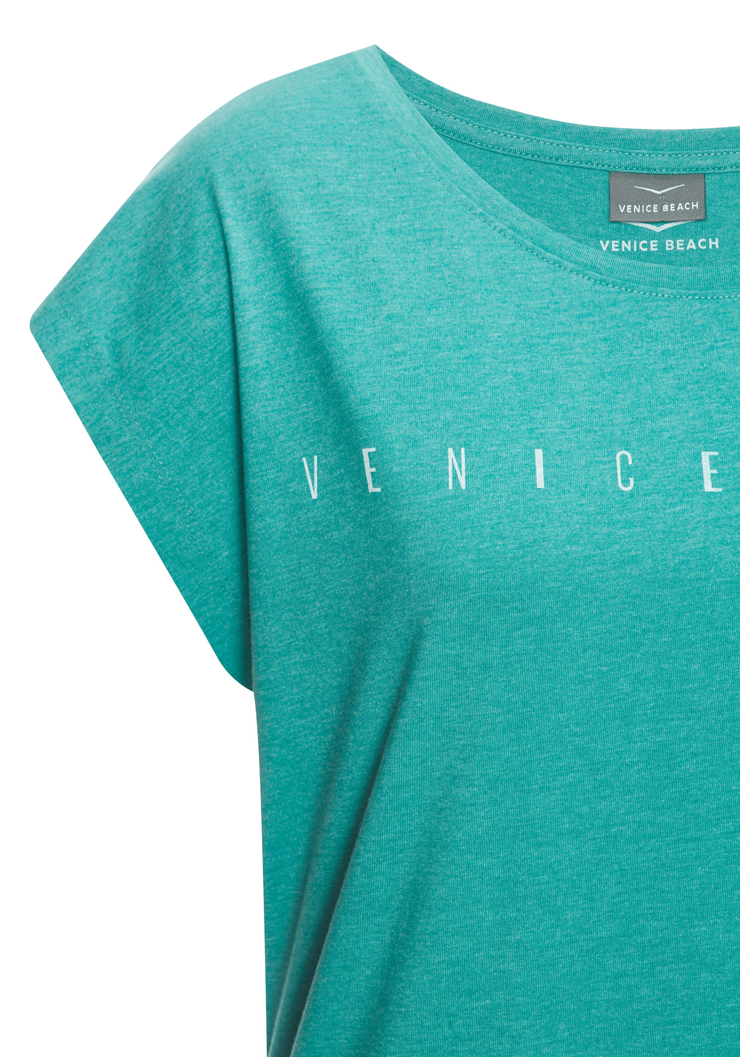 Venice Beach Kurzarmshirt mit Frontdruck, T-Shirt aus Baumwollmischung, Basic, casual