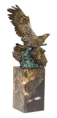 Aubaho Skulptur Bronzeskulptur Skulptur Adler im Flug Königsadler Bronze 33cm im Antik