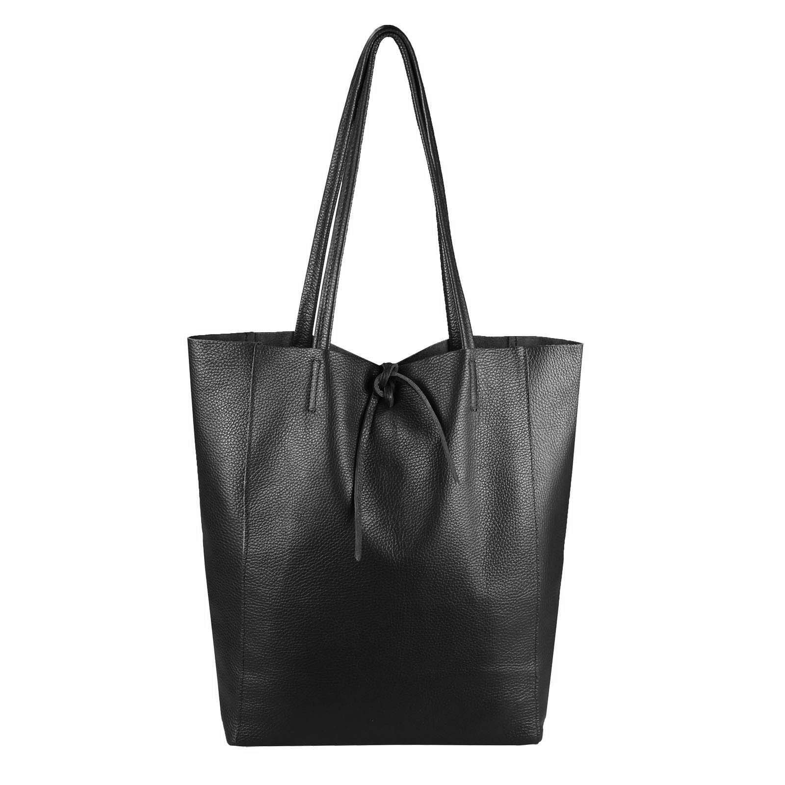 ITALYSHOP24 Schultertasche Made in Italy Damen Premium Leder SHOPPER Tasche günstig online kaufen
