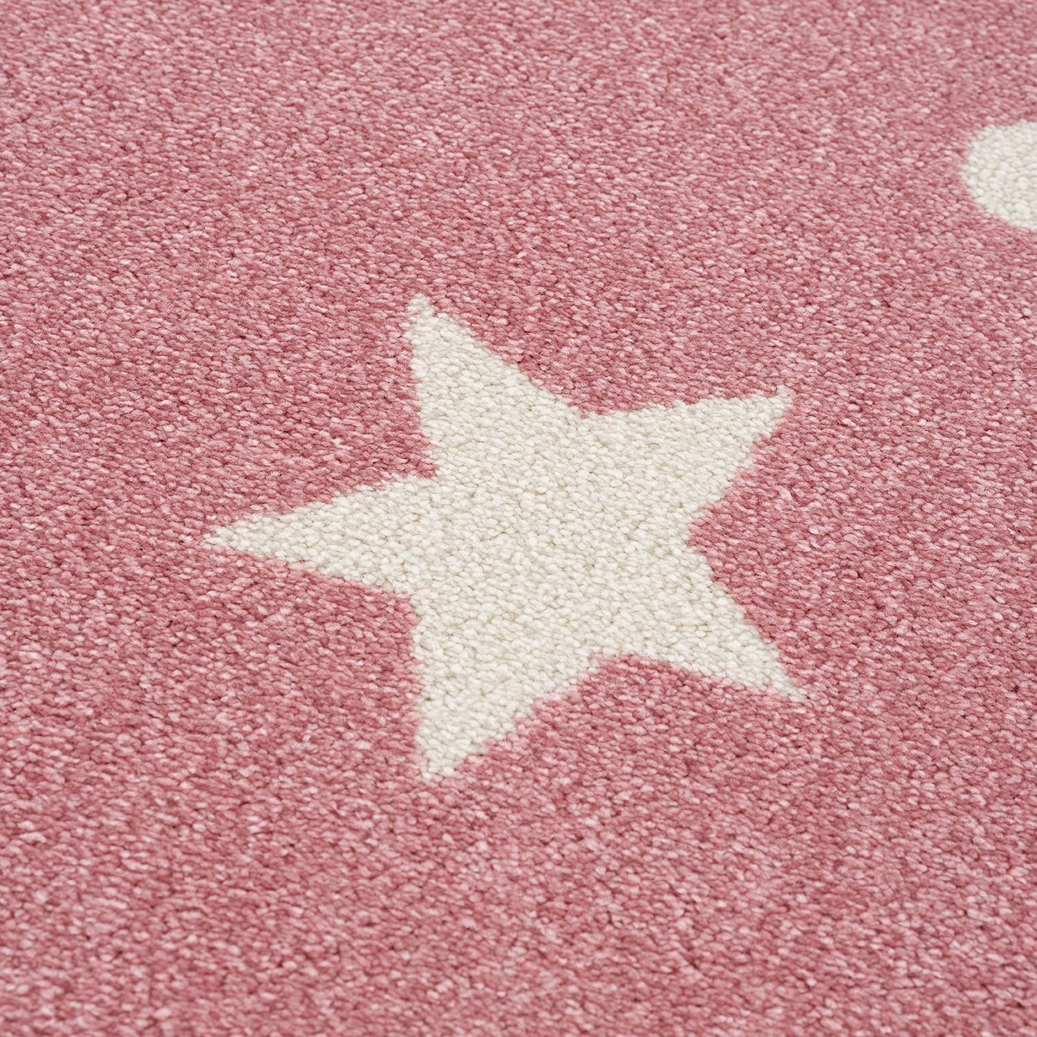 Kinderteppich Tara Kids Bueno mm, und 13 TaraCarpet, Kinderzimmer rosa Punkte creme Höhe: rosa 080X150 Babyzimmer Teppich kleine Sterne, weiß rechteckig, Sterne
