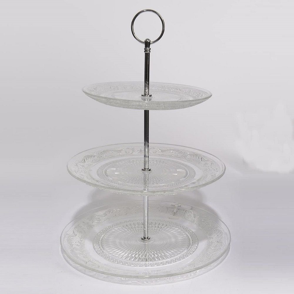 Kaemingk Etagere Etagere Glas Gebäckschale Kuchenplatte 3 stufig