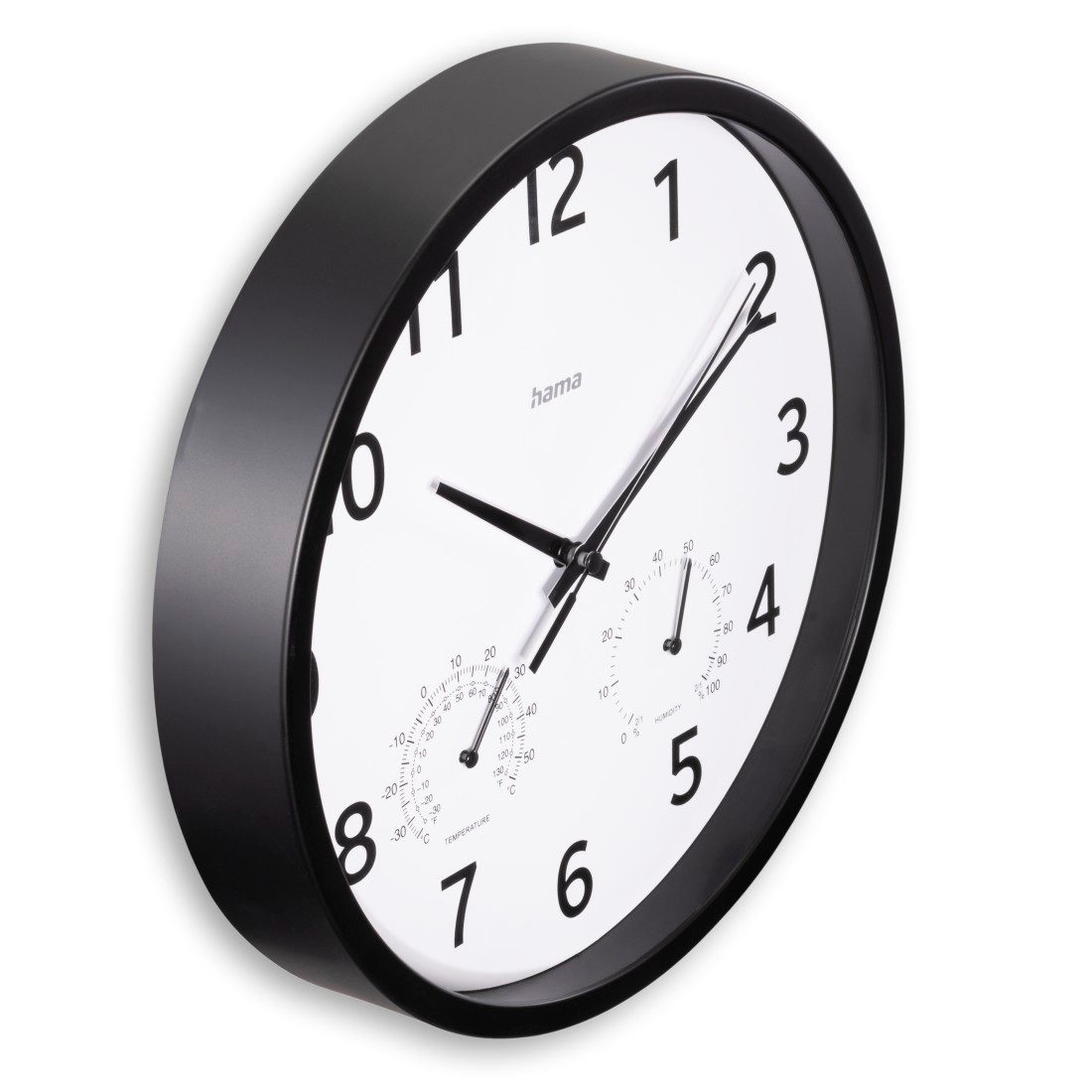 Hama Wanduhr Wanduhr "Malta", Ø 25 cm, ohne Ticken, Schwarz (geräuscharm, m günstig online kaufen