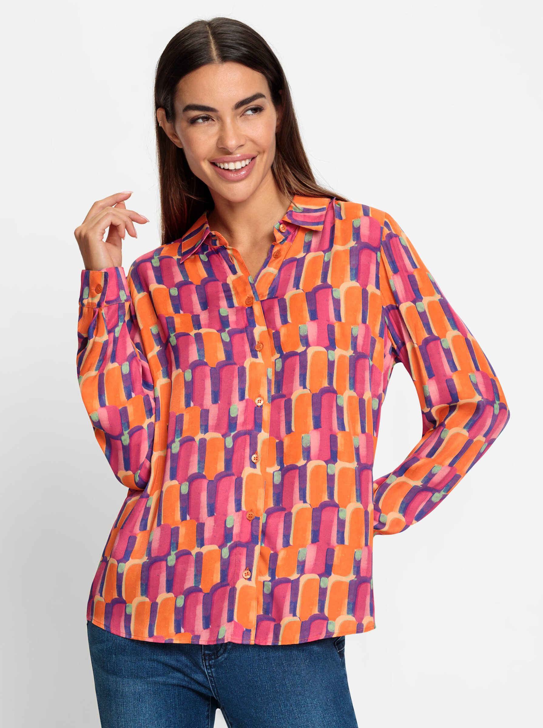 Klassische Bluse Druckbluse