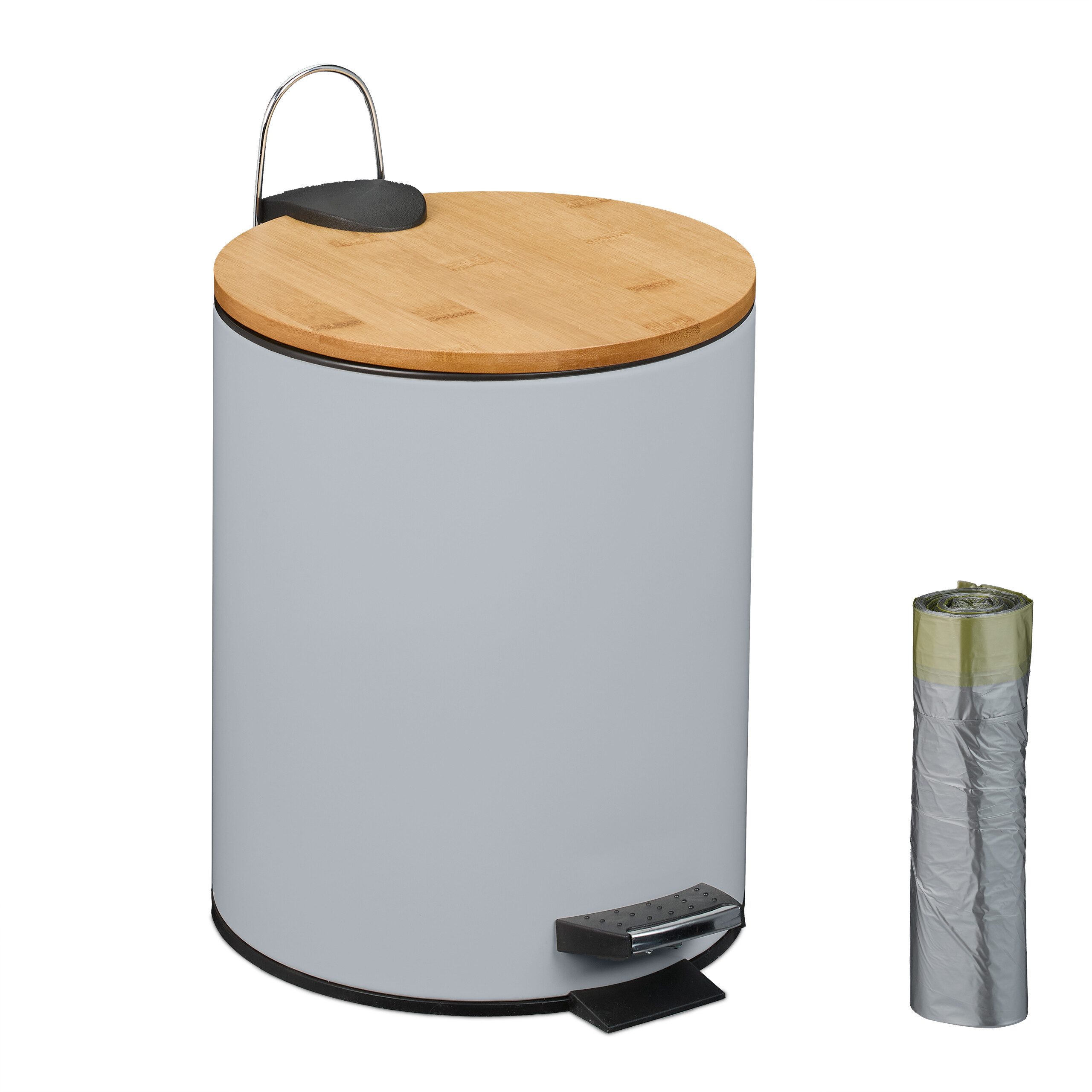 relaxdays Kosmetikeimer 5 Liter, grau