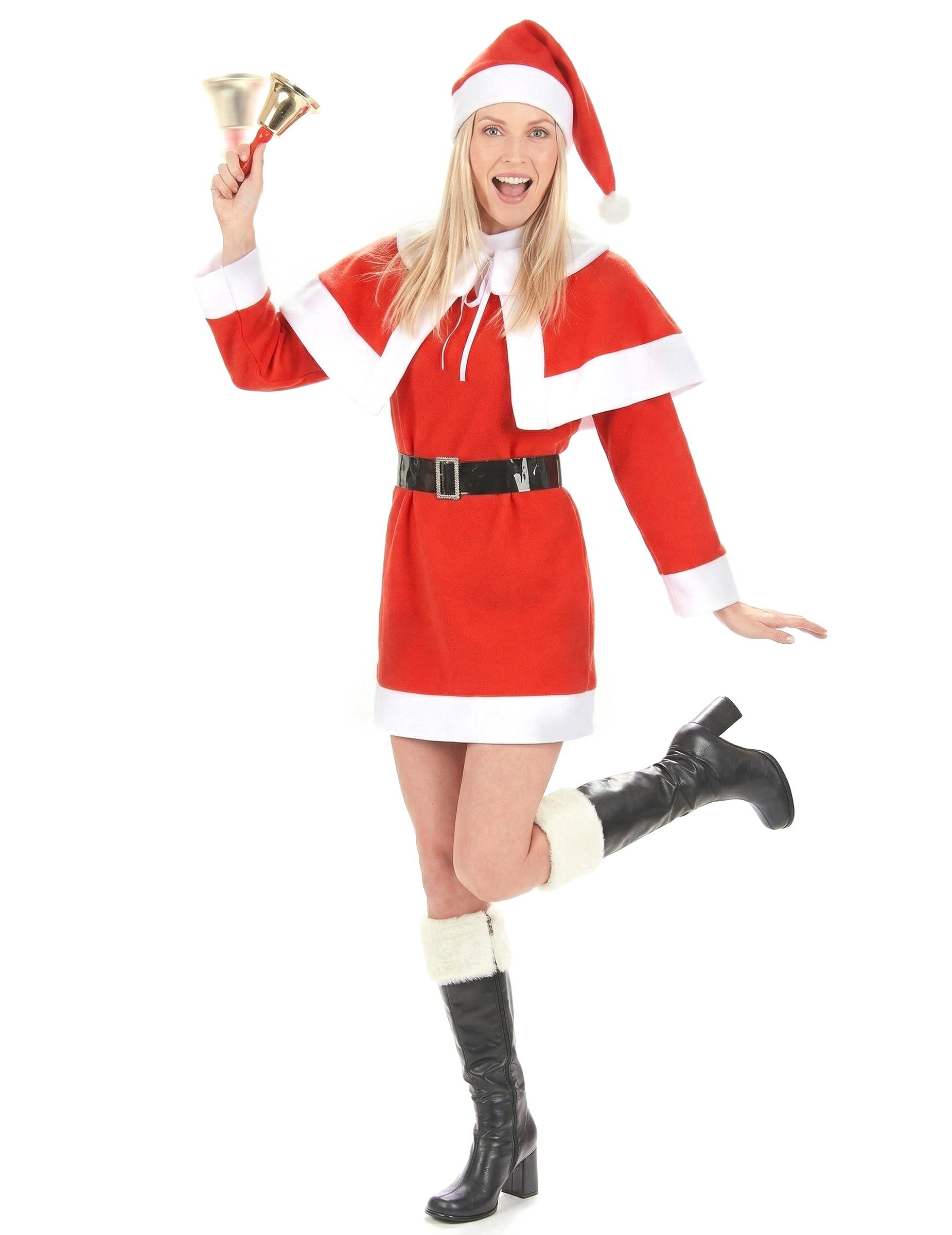 Kostüm Miss Santa Weihnachtsfrau Damenkostüm rot-weiss