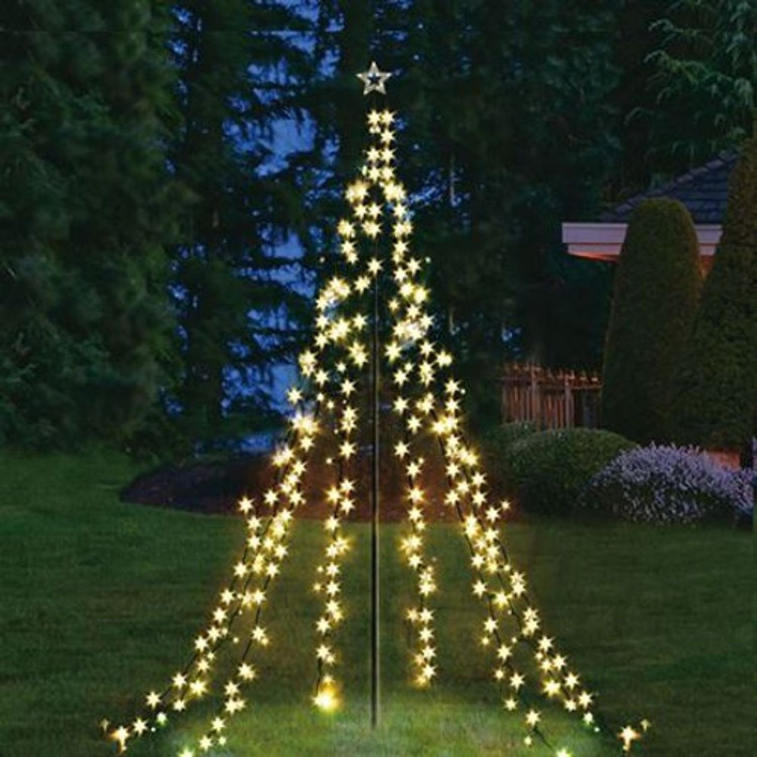 BURI Lichterkette »XXL 4 Meter Lichterpyramide 400 LEDs Lichterkette  Beleuchtung Weihnachten Stern«