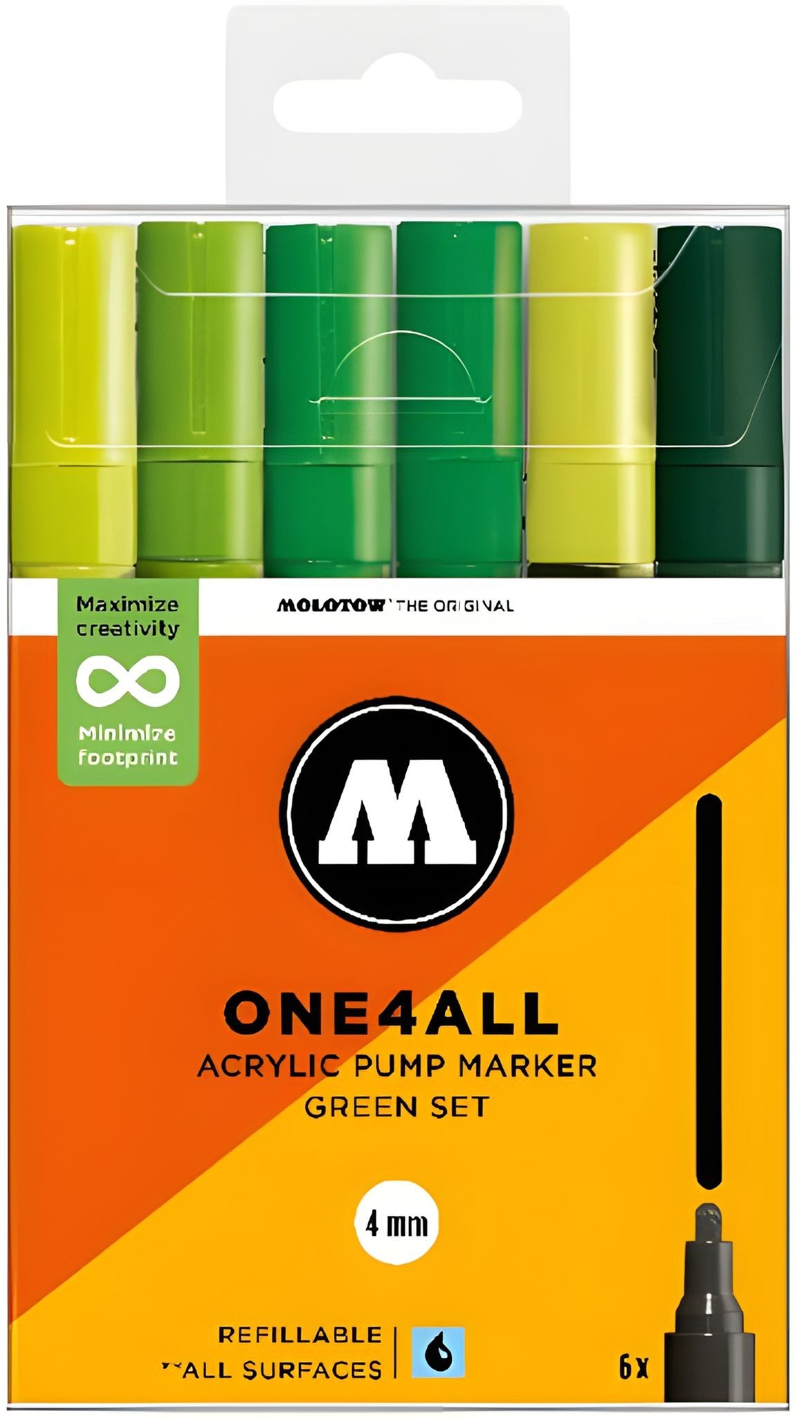 MOLOTOW Malstift Acrylmarker One4All 227HS Green Set