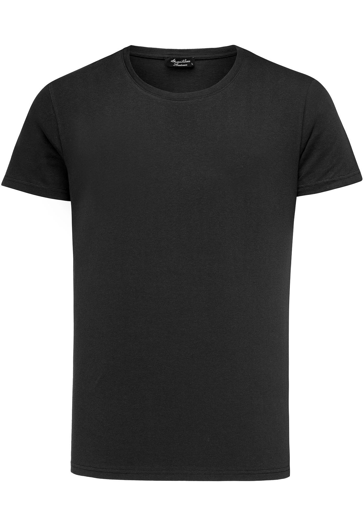 T-Shirt LANCASTER Basic T-Shirt mit Rundhalsausschnitt