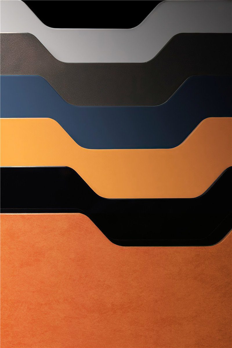 L.Ru UG Kunstdruck Moderner einfacher Charakterlinien-Orange-Farbblock-Malkern, Malereikern Wohnzimmereingang, abstrakter (4 dekorativer St), Strukturierter