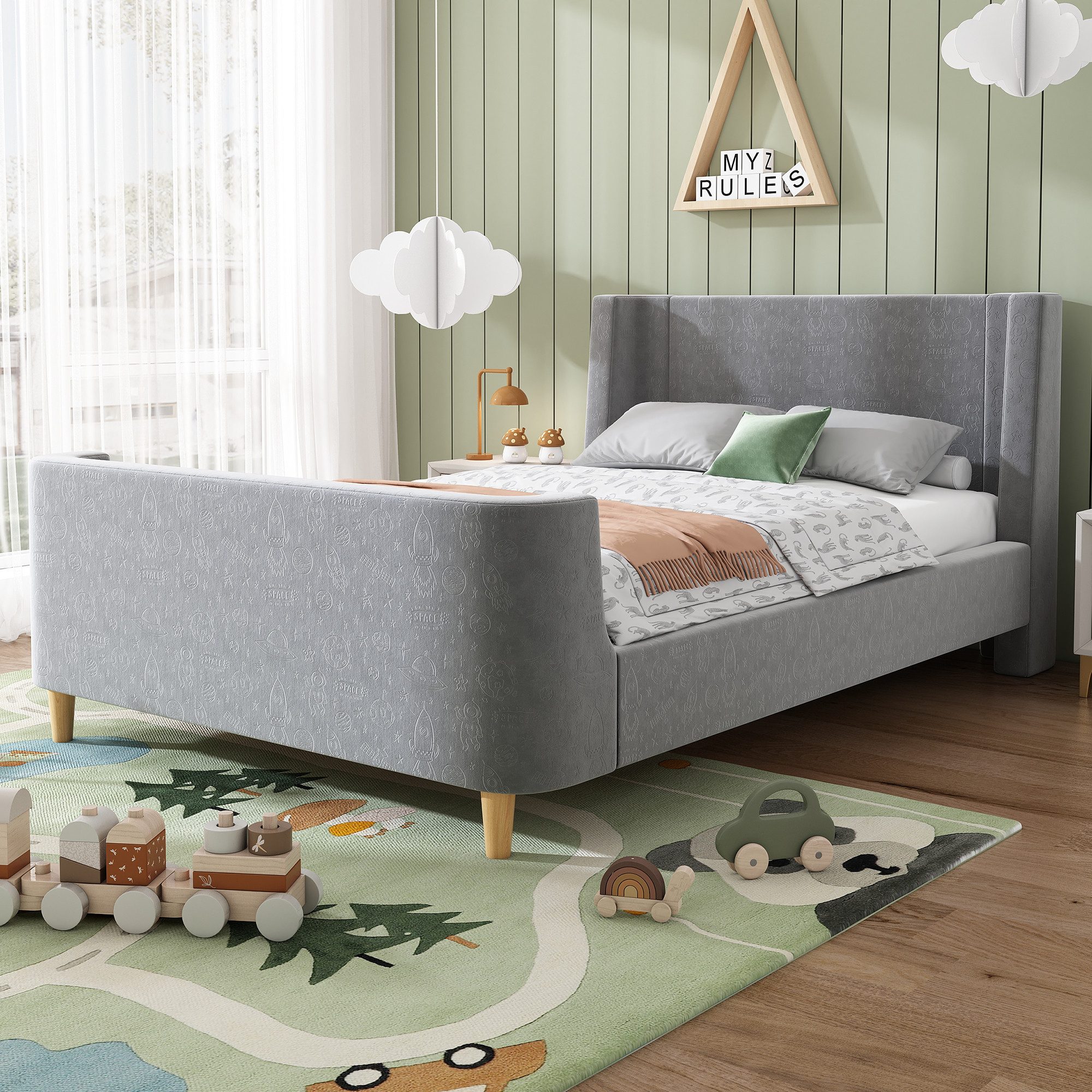 Flieks Polsterbett, Kinderbett Einzelbett 90x200cm mit günstig online kaufen