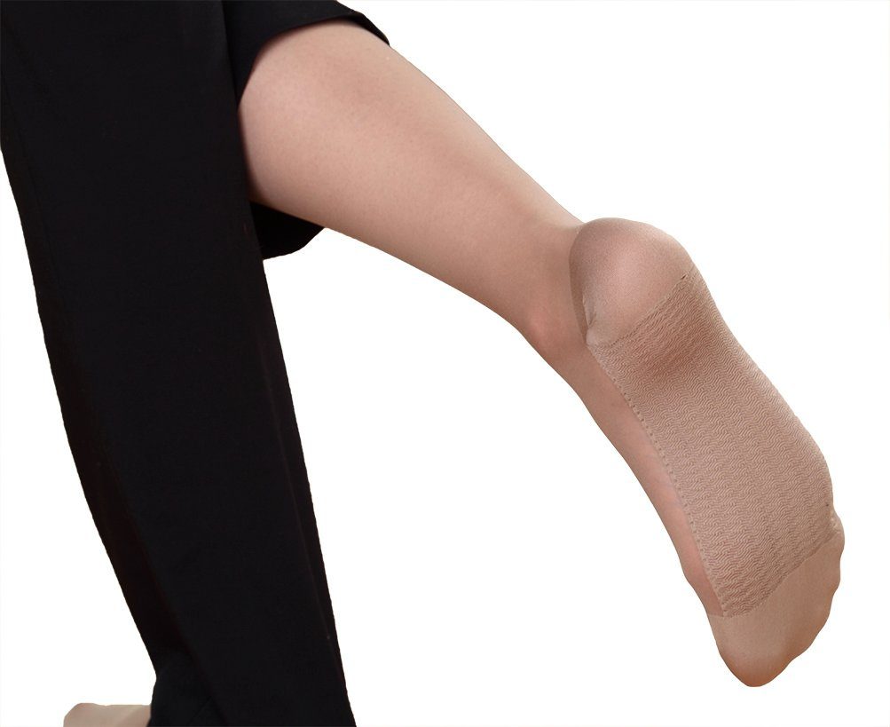 COMPRESSANA Massage-Fußsohle Stütz-Kniestrümpfe dezentem (1-Paar) mit mit Beige Stützkniestrümpfe CALYPSO Glanz