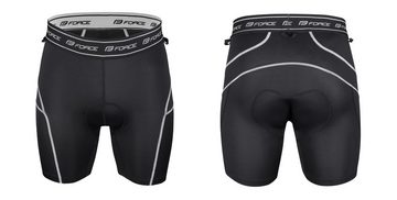 FORCE Fahrradhose FORCE Shorts MTB-11 fluo gelb-blau-schwarz, mit Innenhose & Gel Pad