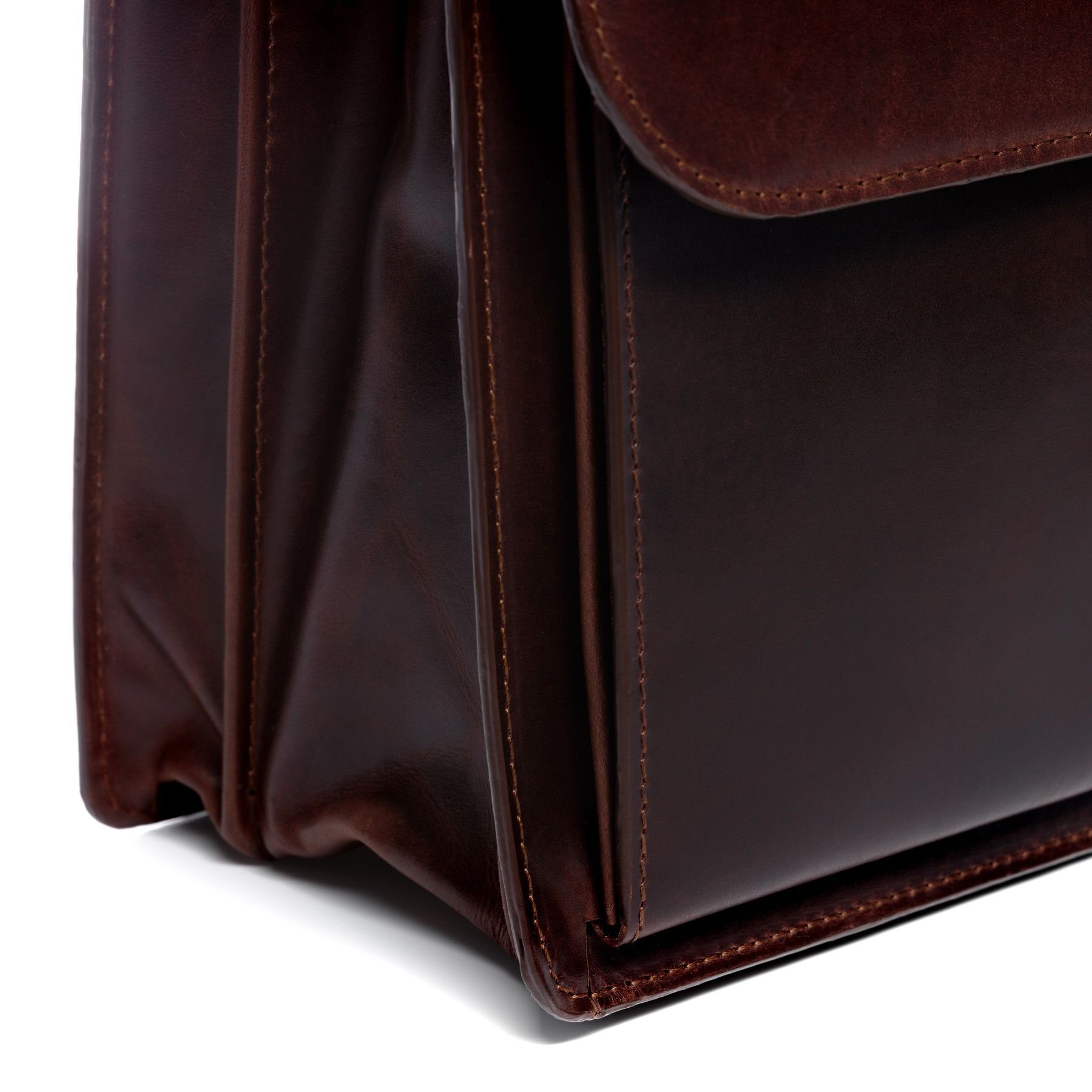 FEYNSINN Laptoptasche echt Leder Aktentasche 15 Zoll Laptop Fach braun, Laptoptasche 15,4 Zoll, Aktentasche Echtleder Herren braun-cognac