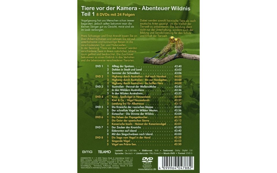 Telamo DVD Tiere vor der Kamera - Abenteuer Wildnis Teil 1