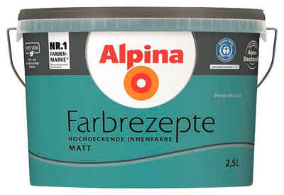 Alpina Wand- und Deckenfarbe »Farbrezepte Petrol de Luxe«, Kraftvolles Türkis, matt, 2,5 Liter